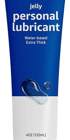 Amazon Basics Jelly Water Based Lube, 4 Fluid Ounce, Extra Thick Gel Personal Lubricant, Easy to Clean, Toy Friendly, Condom Compatible, 1 Pack