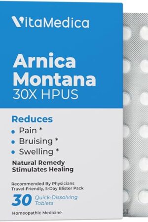 Arnica Montana 30X HPUS, Clinical Grade, Quick Dissolve Tablets, Five-Day Recovery Pack for Pain and Bruise Relief After Surgery or Injury, Natural Healing, Gentle on the Stomach - 30 Count