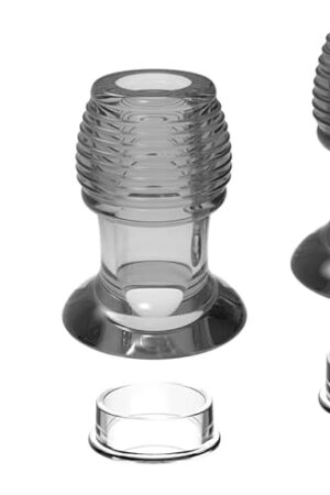3 Piece Threaded Anal Plug for Women Adult Sex Toy for Couples Hollow Anal Toy with Lid Anal Stimulator for Women and Men Transparent Butt Plug Anal Trainer (Grey)