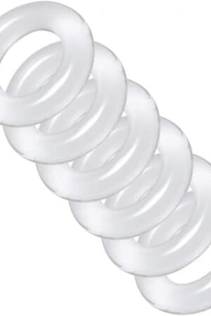 Generic 6pcs Silicone Penis Lock Cock Ring Bondage Erection Delay Ejaculation Reusable Enlargement Ball Stretcher Sex Toy Men (Color : 6pcs Dia 2cm)