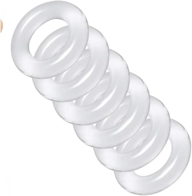 Generic 6pcs Silicone Penis Lock Cock Ring Bondage Erection Delay Ejaculation Reusable Enlargement Ball Stretcher Sex Toy Men (Color : 6pcs Dia 2cm)