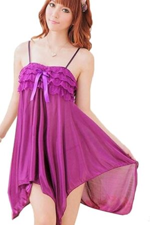 Women's Beautiful Sexy Lingerie Set - One Size Fits All (fits S/M/L Sizes) Purple