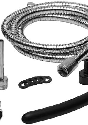 Cleanstream Premium Shower Enema Set with 6 Ft Hose, 4 Silicone & Aluminum Tips, ABS Construction, Flexible Comfort Attachments, Shower Adapter, Reusable Douches & Enemas Accessory