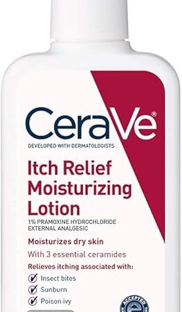 CeraVe Anti Itch Moisturizing Lotion with Pramoxine Hydrochloride, Relieves Itch with Minor Skin Irritations, Sunburn Relief, Bug Bites, 8 Ounce