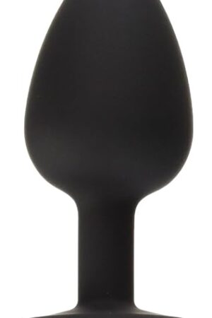Doc Johnson Booty Bling - Spade Shaped Silicone Anal Plug with Jeweled Base - 3" Long and 12" Wide - Small - Pink Jewel