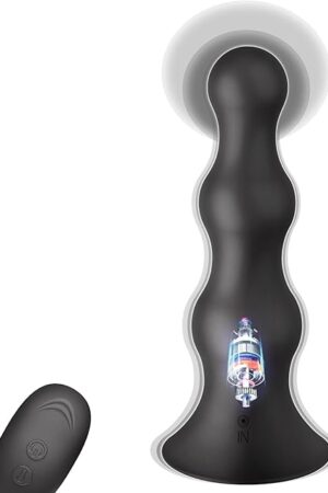 FST Vibrating Butt Plug Inflatable Dildo Remote Control Prostate Massager 10 Vibrating Modes Anal Beads Rechargeable Vibrator Anal Sex Toys for Adult Male Female Couples Prostate Toy Dildo