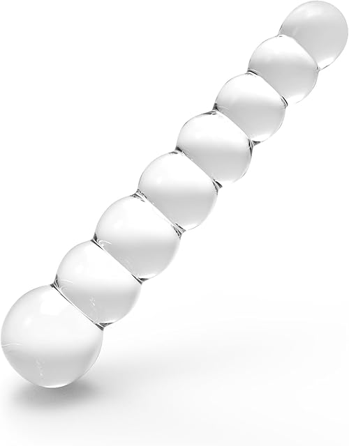Glass Dildo,Anal Dildo Beads,Pleasure Wand Penis Anal Sex Toys for Couple Women,Butt Plug Anal Training Expander