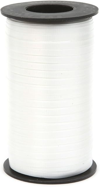 Berwick 1 01 3/16" Wide Splendorette Crimped Curling Ribbon for Gift Wrapping and Hair Bows, 500-Yard Spool, White