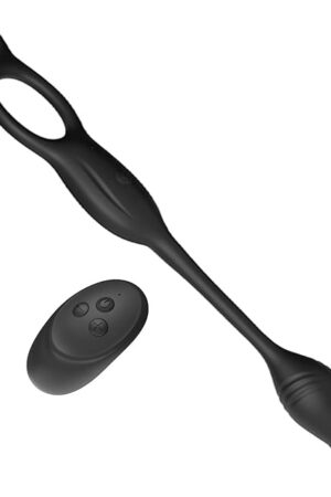 Wearable Silicone Anal Vibrator Prostate Massager with Remote 10 Modes, Recharge Low Noise Vibrate Butt Plug with Penis Ring Adult Sex Toys for Men  Black