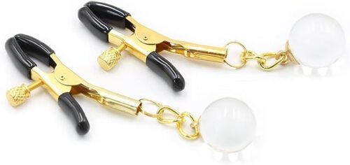 ZMANYIJEW Adjustable Clamps, Non Piercing Transparent Glass Beads Clips with Soft Rubber Cap & Adjustable Pressure Bar Clip Jewelry
