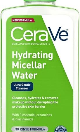 CeraVe Micellar Water, Hydrating Facial Cleanser & Eye Makeup Remover with Niacinamide, Ceramides & Glycerin, Fragrance-Free & Non-Irritating, 10 Fluid Ounces