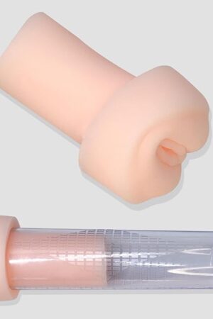 Extended Men's Penis Pump Sleeve Masturbator Sleeve Realistic Vagina Sleeve Replacement Seal Cap 25 inch Cylindrical Large Penis Pump Sleeve Male Enhancement for Stronger and Larger Erections (Pink)