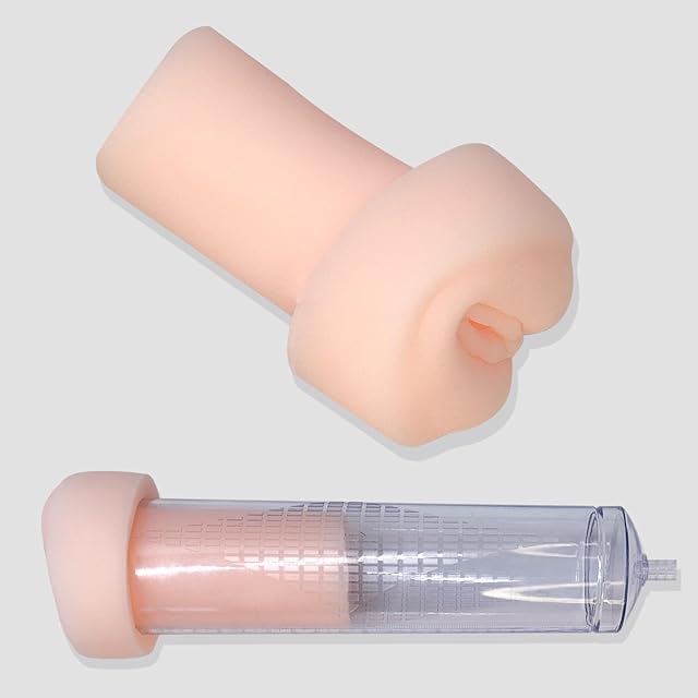 Extended Men's Penis Pump Sleeve Masturbator Sleeve Realistic Vagina Sleeve Replacement Seal Cap 25 inch Cylindrical Large Penis Pump Sleeve Male Enhancement for Stronger and Larger Erections (Pink)