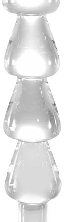 10in Crystal Anal Beads, Glass Butt Plug Sex Toy G-spot Clitoris Vaginal Personal Massage Stimulation, Clear Wand Anal Trainer Anus Expander for Men/Women Masturbation (L)