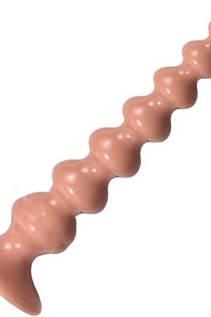 Anal Bead Butt Plug,Long Anal Dildo with 8 Bead Flexible Anal Plug Anus Dilator Vaginal Prostate Massage Stimulation Soft Anal Chain Anal Sex Toys with Strong Suction Cup for Men Women(Flesh)