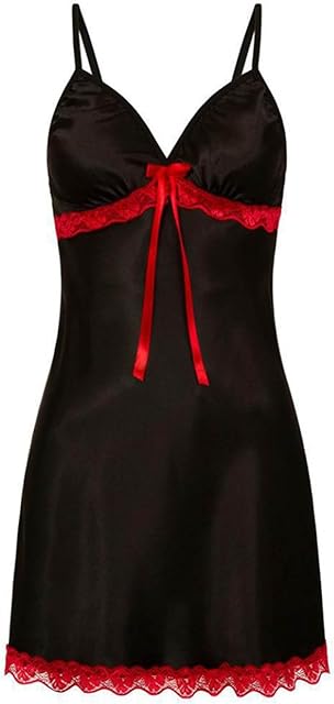 Full Slip Nightgown for Women Deep V Neck Lace Chemise Backless Lingerie Spaghetti Strap Nightdress Sexy Babydoll