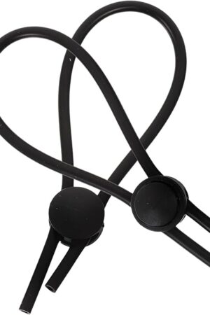 BESTOYARD 2PCS Conductive Silicone Loops Adjustable Rings Electro Massager E stim Accessories for Men Couples (Black)