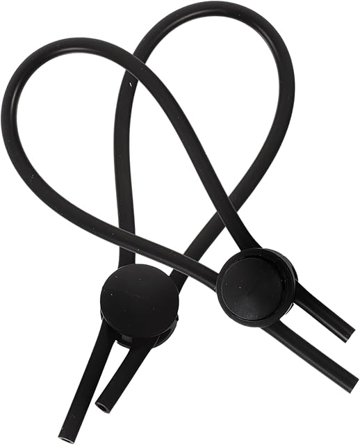 BESTOYARD 2PCS Conductive Silicone Loops Adjustable Rings Electro Massager E stim Accessories for Men Couples (Black)