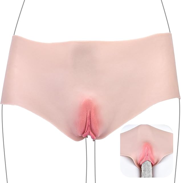 Fake Pussy Chastity Devices Sex Toy for Men, Wearable Sissy Chastity Cage Cock Cage Realistic Vaginal Panties Pocket Pussy, Silicone Vagina Female Performer Prop Adult Sex Toys for Men and Women