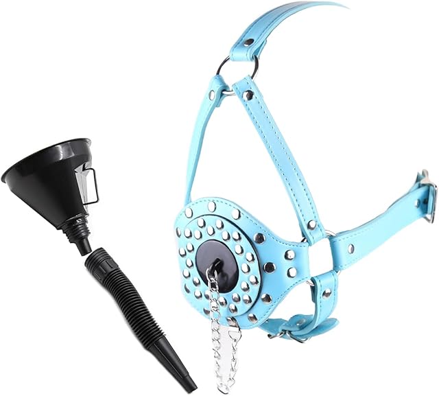 Head Harness Mouth Gag Plug with Funnel Urinal Piss Bondage Gear Accessories BDSM Fetish Couple Sex Play Slave Restraints Toys for Men Women