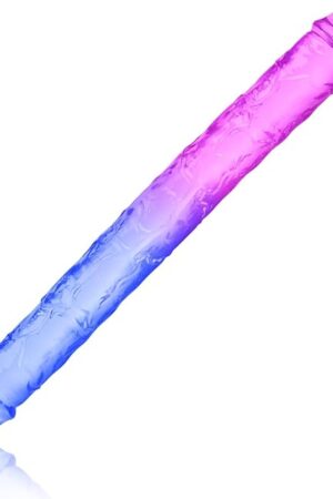 1338" Double Ended Dildos Sex Toys Double Sided Dildos Penis Double Dong Realistic Dildo Anal Butt Plug Flexible Gradient Jelly Sex Toys Dildos for Men Women Couple Sex Factory (M)