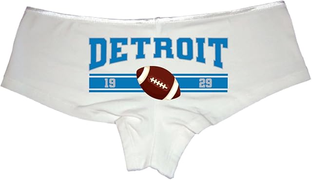 Detroit Football Panties Cheeky Cotton Hipster Underwear for Women | Bold Sporty Lingerie Gift Flirty