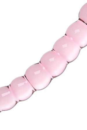 Glass Anal Beads Butt Plug Pink Curved Shaped Anal Stretcher Crystal G Spot Dildo Prostate Massager Anus Dilator Vaginal Stimulation Adult Sex Toys for Women Men Romi