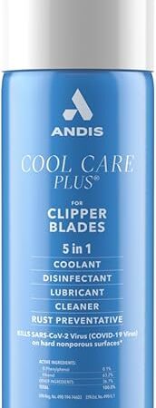 Andis 12750 Cool Care Plus 5-in-1 Clipper Spray, 155 oz Can, Blade Care and Treatment, Blue