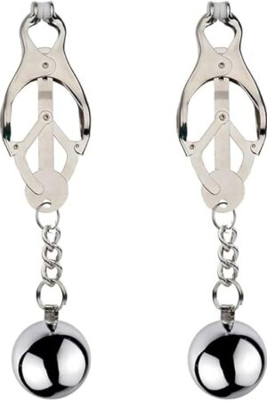 Adjustable Metal Nipple Clamps Necklace Entertainment Chain Clip for Women/Man Non-Piercing Nipplerings Clip On Nipple Rings Decorative Clip for Clothing Accessories V2