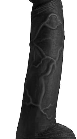 Hung Harry Black 11.75 Inch Life Like Dildo with Balls for Women, Men, & Couples | Powerful Suction Cup Base & Harness Compatible