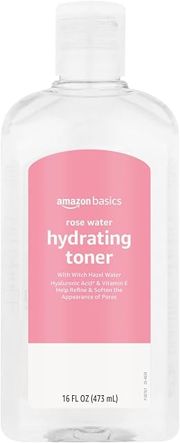 Amazon Basics Rose Water Hydrating Toner, 16 Fluid Ounces, 1-Pack