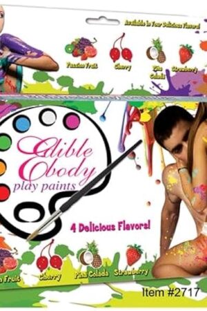 ASK GRANDPA GOURMET COFFEES Edible Body Play Paints Kit - Intimate Body Paint - Solid - Box - Red, Pink, Yellow, Green, Blue
