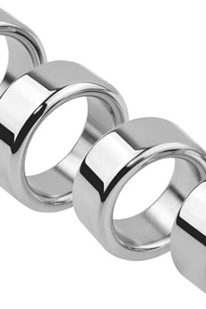 7 Size Male Metal Stainless Steel Penis Lock Cock Ring Set Ball Stretcher Delay Time Penis Ring Testicles Sex Toy for Man (Color : Inner Dia 26mm, Size : Thickness 5mm)