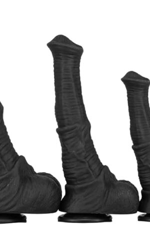 Big Black Horse Dildo 3 Size Animal Dildos Silicone Realistic Dildo with Suction Cup Huge Long Anal Dildo Plug Thick Dildo Animal Big Penis Masturbation Sex Toys for Men Women Adult Toy (L)