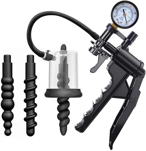 Anal Vacuum Pump Manual Anus Enlarger with Putt Plug Prostate Massager Stimulator Adult Sex Toys for Men Women Experienced Users Pleasure