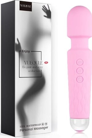 Vibrator Wand?Vibrators for Her?Female Adult Sex Toys?Wand Massager?Clit Vibrator, Sex Vibrators,G Spot Dildo?with 8 Speeds of Pleasure & 20 Patterns, Powerful,Quiet, Waterproof (Pink)
