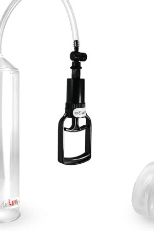 LeLuv Vacuum Pump Easyop Clear 2 Inch Diameter x 9 Inch Length Cylinder Tgrip Handle Clear Kink-Resistant Hose with 1" I.D. Clear TPR Seal