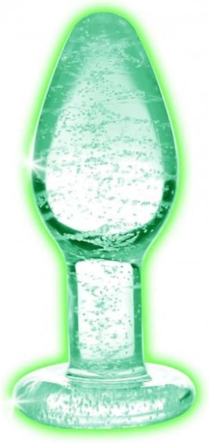 Glow-in-The-Dark Glass Anal Plug - Small