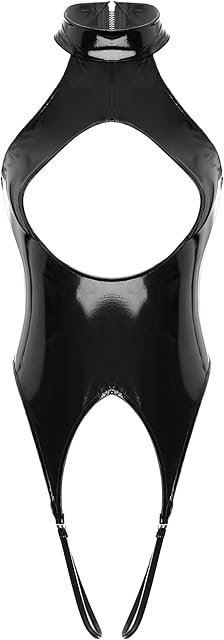 Women's Sexy Lingerie Leather One Piece Teddy Bodysuit Sleeveless Thong Leotard Nightwear