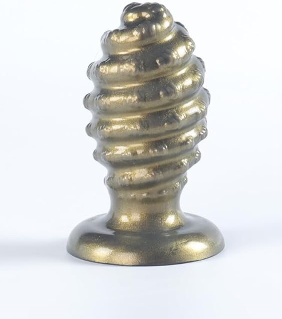 Anal Plug - Black-Gold Screw: Silicone Anal Toy, Butt Plug, Anal Toy, Sex Toy Made with Skin-Like Silicone.