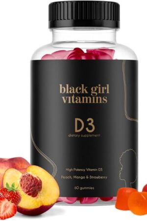 Black Girl Vitamins - Vitamin D3 Gummies, for Immune, Energy, and Bone Support, 2000IU (50mcg) Vitamin D per Serving, Gluten-Free Vitamin D Gummies (Multi-Flavored), 60ct