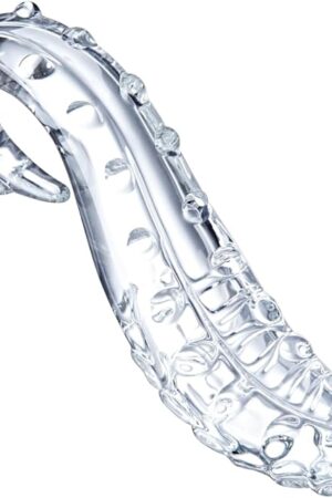 Glass Dildo Clear Crystal Anal Dildo Sex Toy, 6 inch Small Tongue Dildo G-spot Stick for Anal Vaginal Prostate Massage, Cute Dildo for Men/Women/Beginners Pleasure Wand