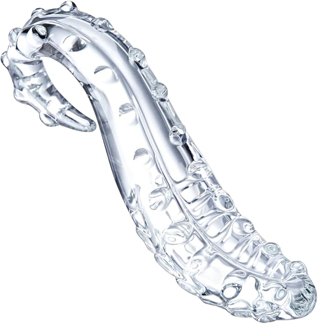 Glass Dildo Clear Crystal Anal Dildo Sex Toy, 6 inch Small Tongue Dildo G-spot Stick for Anal Vaginal Prostate Massage, Cute Dildo for Men/Women/Beginners Pleasure Wand
