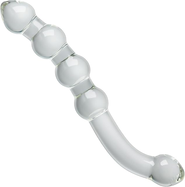 Glass Double-Ended Dildo 8.46Inch Clear G-Spot Dildo Pleasure Wand with Beads Butt Plugs Adult Sex Toy for Men Women Lesbian Gay Sex Factory