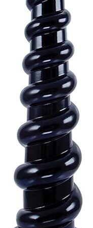 10.8 inch Long Spiral Anal Plug Anal Dildo with Strong Suction Cup Sex Toy Butt Plug Prostate Massager with Textures for Women Men - Black