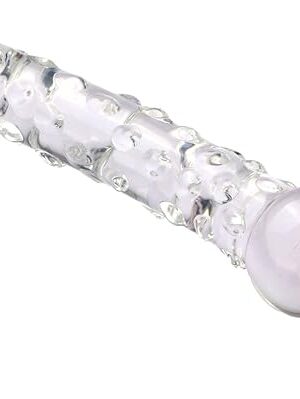 7.48inch Glass Dildo Butt Plug with Rose Base, Crystal Glass Pleasure Wand Dildo with Stimulating Spot, Anal Dilator Masturbation G Spot Prostate Massage Adult Sex Toy for Men Women Couples Sex Toy