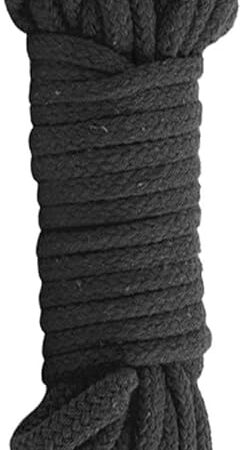 Doc Johnson Japanese Bondage Rope - Soft Cotton Rope - Gentle on the Skin - 32 Feet of Rope - Black