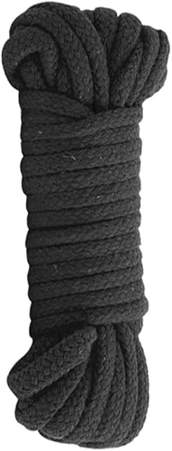 Doc Johnson Japanese Bondage Rope - Soft Cotton Rope - Gentle on the Skin - 32 Feet of Rope - Black