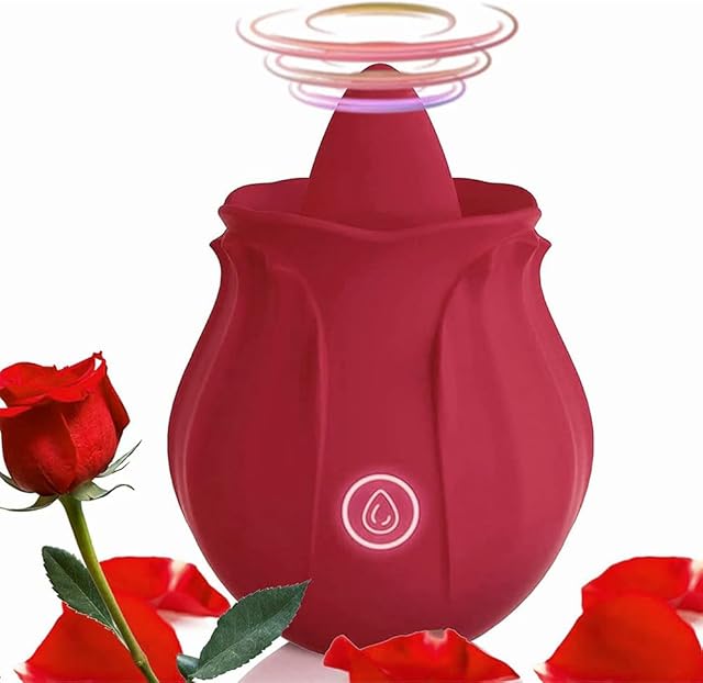 2024 Rose Viboator Stimulator Licking Sucking 10 Speed Adult Tools for Women Quiet Birthday Gift Fast Charge Waterproof Waterproof, Dual Motor-EJ353