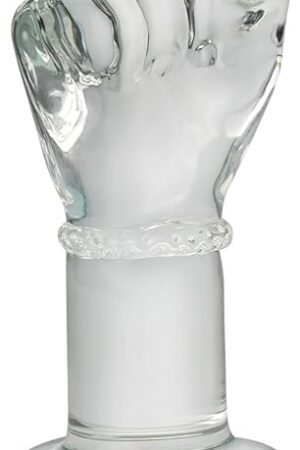 Glass Crystal Anal Plug Fist Hand Butt Plug, G-spot Anal Pleasure Trainer, Transparent Extra Large SM Anal Plugs Butt Plug Dildo Penis for Women Men Masturbation (L)